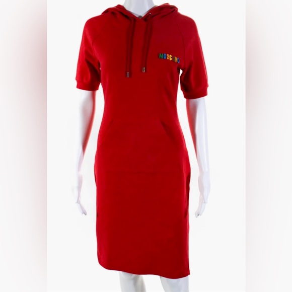 Moschino Authentic Hooded Midi Dress….Color: Red….Sz: 44/8 - Picture 6 of 7